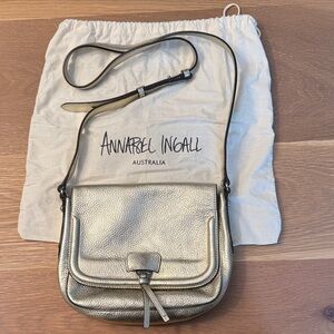 Annabel Ingall Metallic Champagne Crossbody Bag
